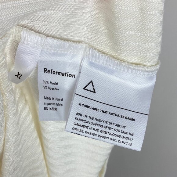 NWT Reformation Kenny Dress White Size XL Button Down New With Tag Mini Boho New - Picture 8 of 11